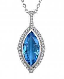 MARQUISE SWISS BLUE TOPAZ DIAMOND PENDANT (TP2928)