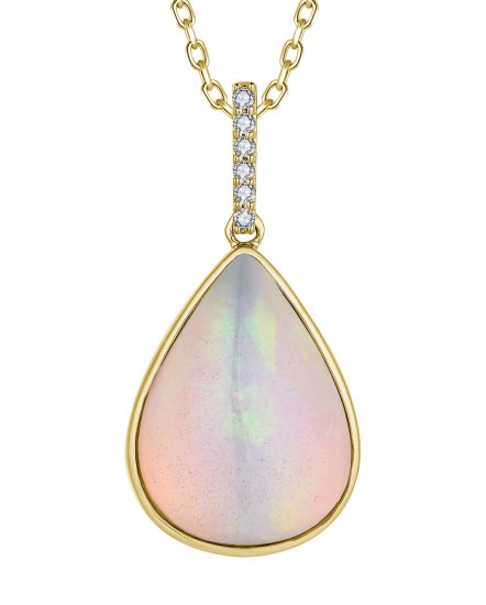 PEAR OPAL DIAMOND PENDANT (TP2929)