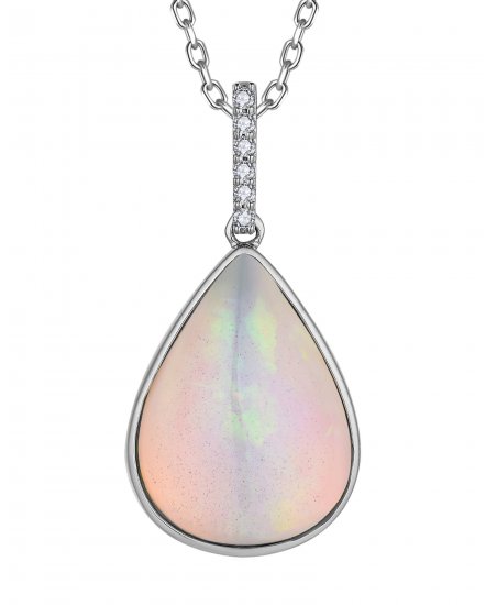 PEAR OPAL DIAMOND PENDANT (TP2929)