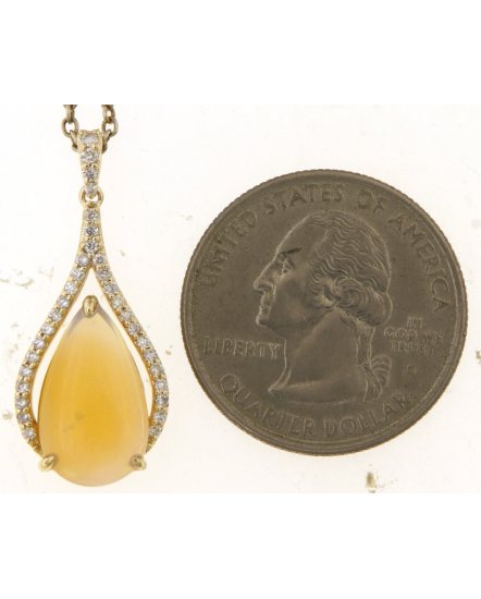PEAR OPAL DIAMOND PENDANT (TP2930)