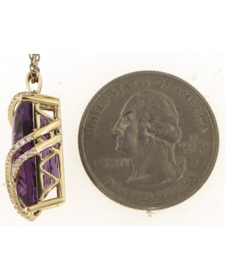 AMETHYST DIAMOND PENDANT (TP2931)