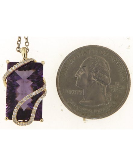 AMETHYST DIAMOND PENDANT (TP2931)