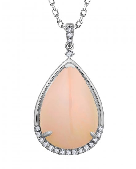 PEAR OPAL DIAMOND PENDANT (TP2932)