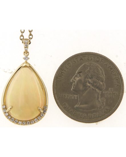 PEAR OPAL DIAMOND PENDANT (TP2932)