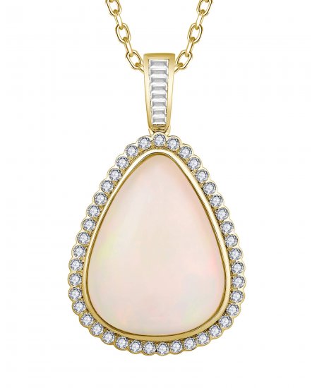 PEAR OPAL DIAMOND PENDANT (TP2933)