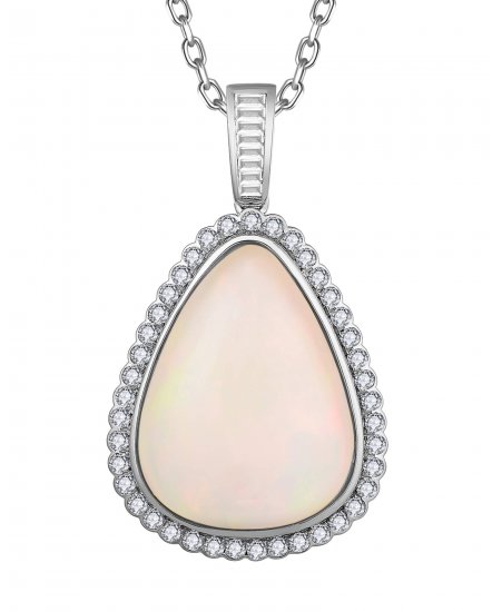 PEAR OPAL DIAMOND PENDANT (TP2933)