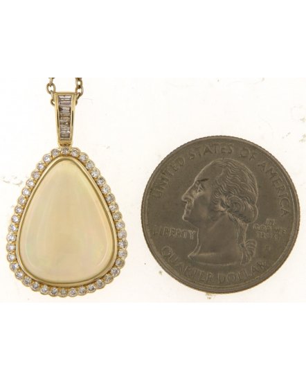 PEAR OPAL DIAMOND PENDANT (TP2933)