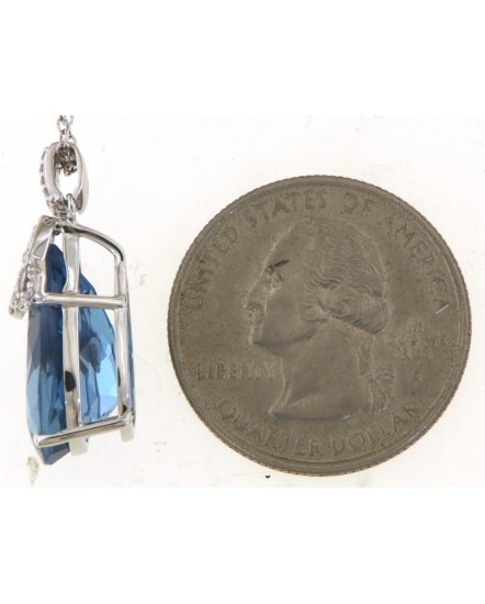 PEAR SHAPE LONDON BLUE TOPAZ DIAMOND PENDANT (TP2937)