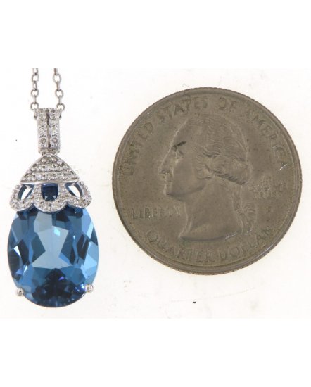 PEAR SHAPE LONDON BLUE TOPAZ DIAMOND PENDANT (TP2937)