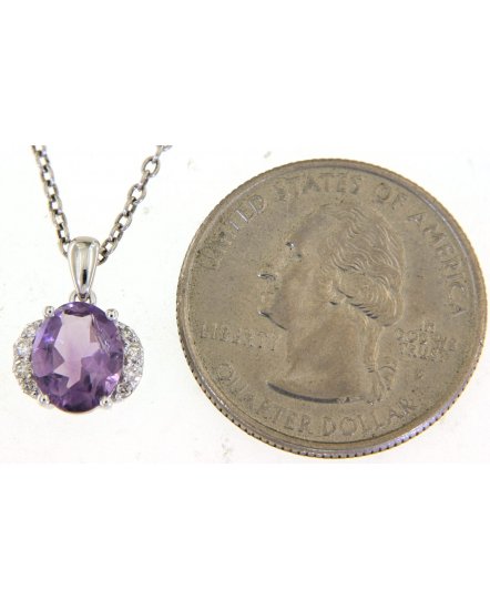 OVAL AMETHYST DIAMOND PENDANT (TP2961)