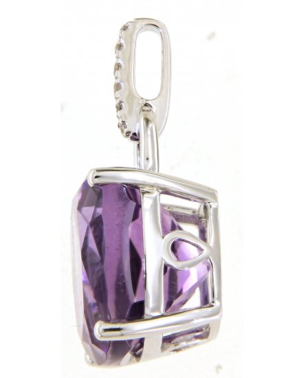 CUSHION AMETHYST DIAMOND PENDANT (TP2966)