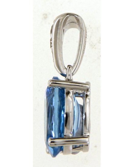 OVAL SWISS BLUE TOPAZ DIAMOND PENDANT (TP2967)