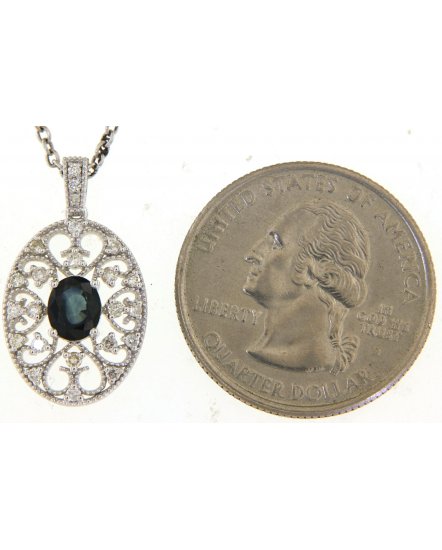 OVAL SAPPHIRE DIAMOND PENDANT (TP2970)