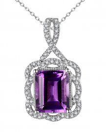 AMETHYST DIAMOND PENDANT (TP2974)