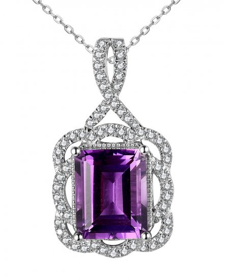 AMETHYST DIAMOND PENDANT (TP2974)
