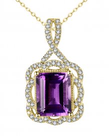 AMETHYST DIAMOND PENDANT (TP2974)