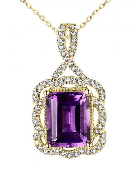 AMETHYST DIAMOND PENDANT (TP2974)