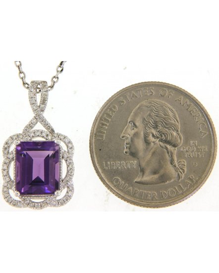 AMETHYST DIAMOND PENDANT (TP2974)