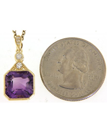 AMETHYST DIAMOND PENDANT (TP2987)