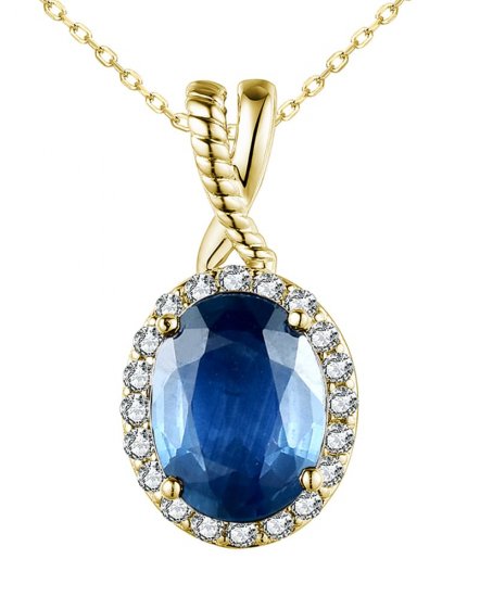 OVAL SAPPHIRE DIAMOND PENDANT (TP3008)