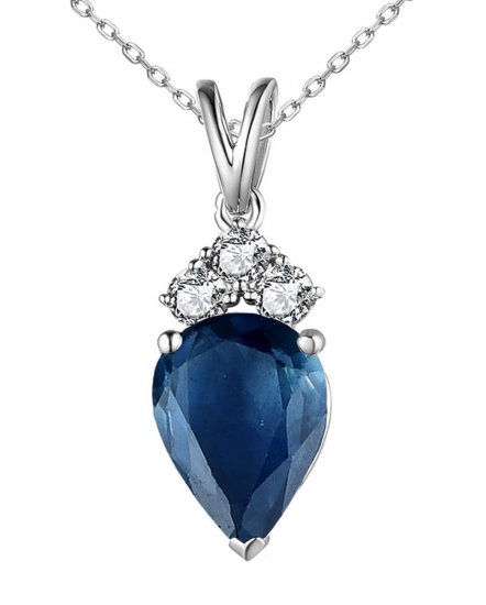 PEAR SAPPHIRE DIAMOND PENDANT (TP3016)