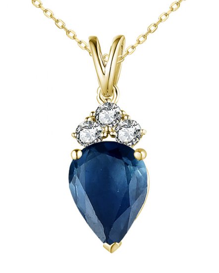 PEAR SAPPHIRE DIAMOND PENDANT (TP3016)
