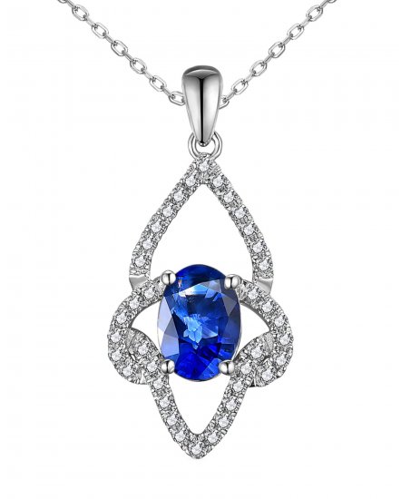 OVAL SAPPHIRE DIAMOND PENDANT (TP3041)