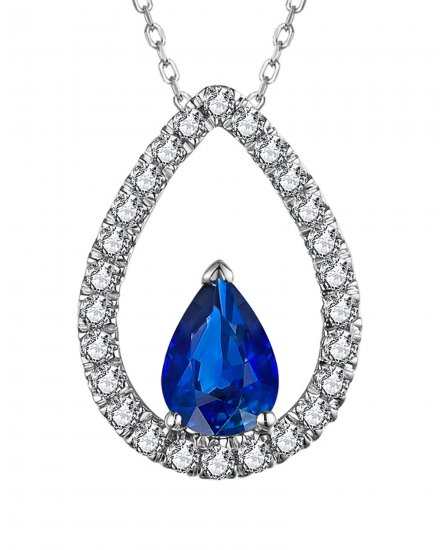 PEAR SAPPHIRE DIAMOND PENDANT (TP3058)