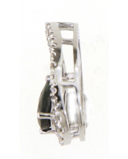 PEAR SAPPHIRE DIAMOND PENDANT (TP3058)