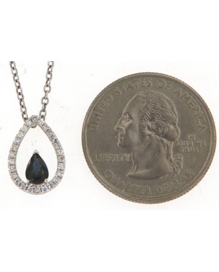 PEAR SAPPHIRE DIAMOND PENDANT (TP3058)