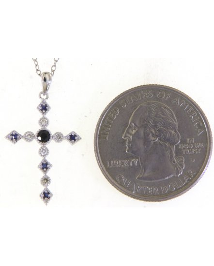 CROSS SAPPHIRE DIAMOND PENDANT (TP3147)