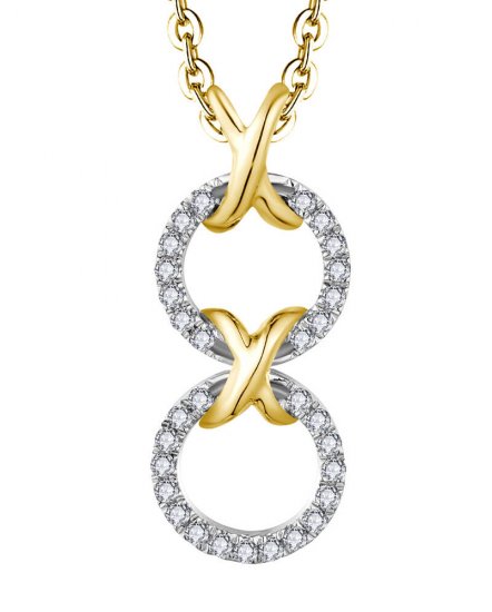 INTER LINKED STYLE ROUND DIAMOND PENDANT (TP3213)