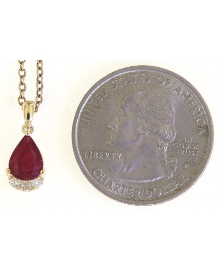 PEAR RUBY DIAMOND PENDANT (TP3234)