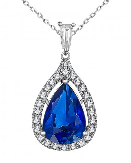 PEAR SAPPHIRE DIAMOND PENDANT (TP3238)