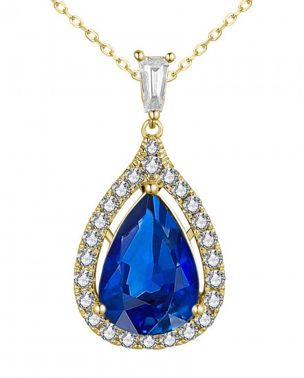 PEAR SAPPHIRE DIAMOND PENDANT (TP3238)
