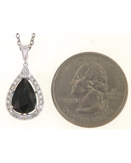 PEAR SAPPHIRE DIAMOND PENDANT (TP3238)