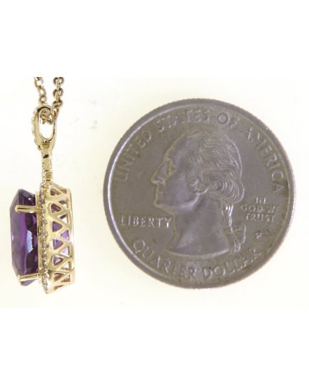 OVAL AMETHYST DIAMOND PENDANT (TP3241)