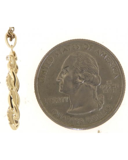 CRISS CROSS STYLE HEXAGON DIAMOND PENDANT (TP3254)