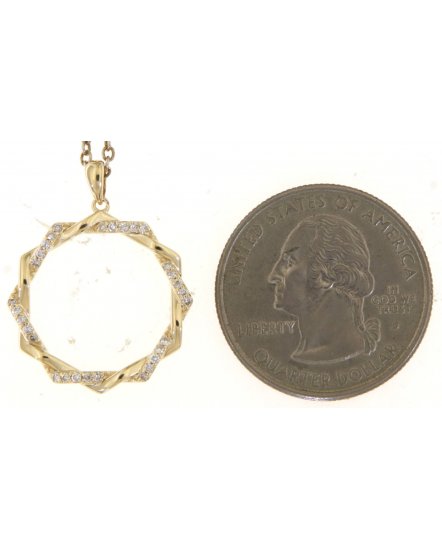 CRISS CROSS STYLE HEXAGON DIAMOND PENDANT (TP3254)