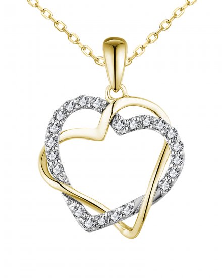 INTER LINKED HEART SHAPE DIAMOND PENDANT (TP3258)