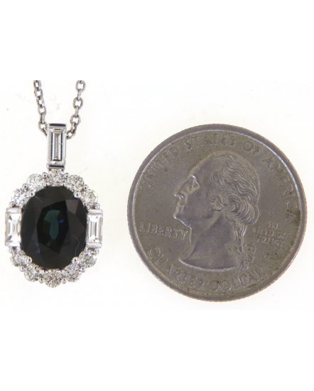 OVAL SAPPHIRE DIAMOND PENDANT (TP3283)