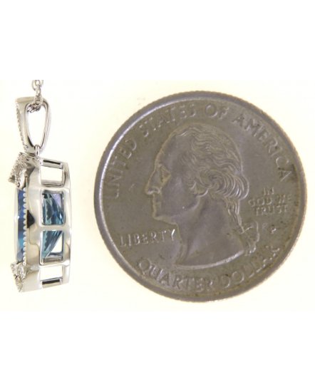 OVAL LONDON BLUE TOPAZ DIAMOND PENDANT (TP3289)