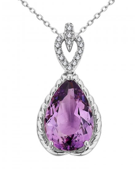 PEAR AMETHYST DIAMOND PENDANT (TP3311)