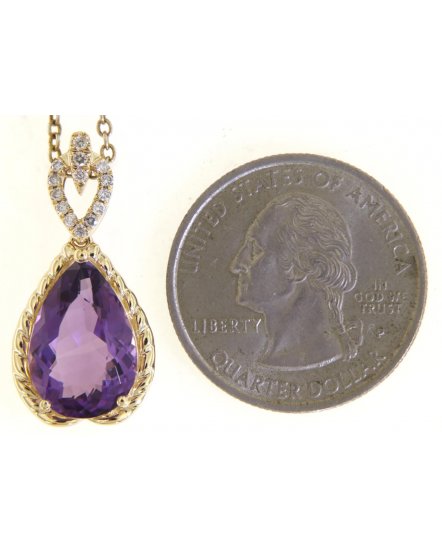 PEAR AMETHYST DIAMOND PENDANT (TP3311)