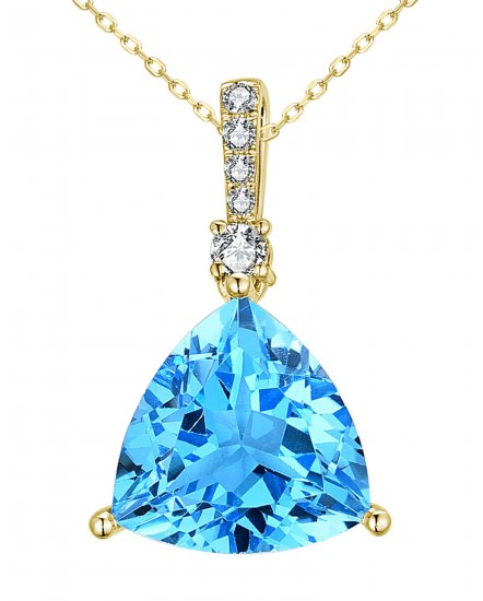 TRIANGLE SWISS BLUE TOPAZ DIAMOND PENDANT (TP3319)
