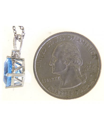 TRIANGLE SWISS BLUE TOPAZ DIAMOND PENDANT (TP3319)