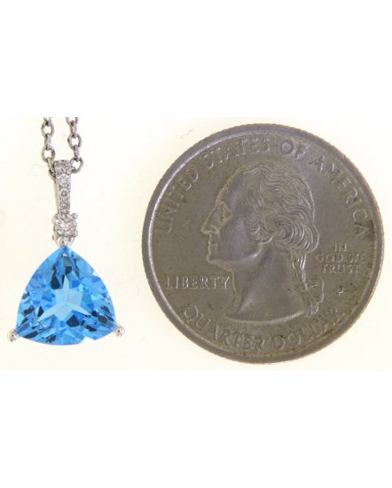 TRIANGLE SWISS BLUE TOPAZ DIAMOND PENDANT (TP3319)