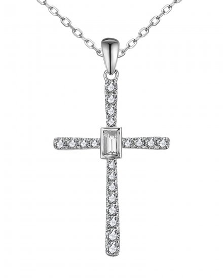 CROSS BAGUETTE DIAMOND PENDANT (TP3320)