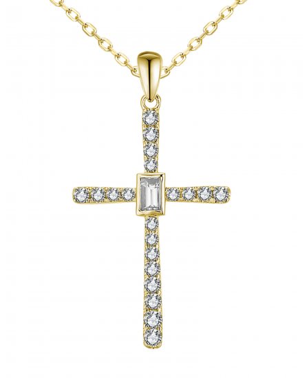 CROSS BAGUETTE DIAMOND PENDANT (TP3320)