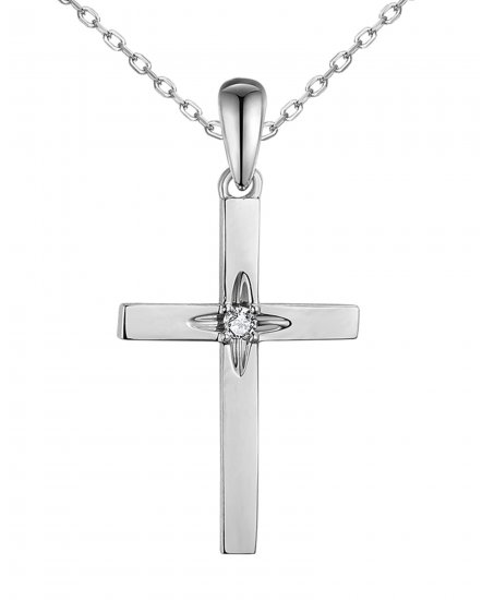 CROSS SOLITAIRE DIAMOND PENDANT (TP3322)